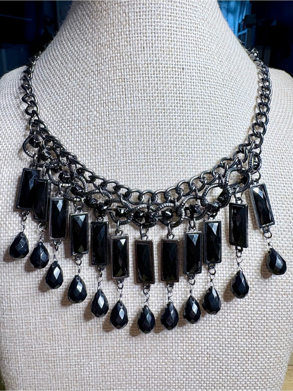 Stunning black statement necklace